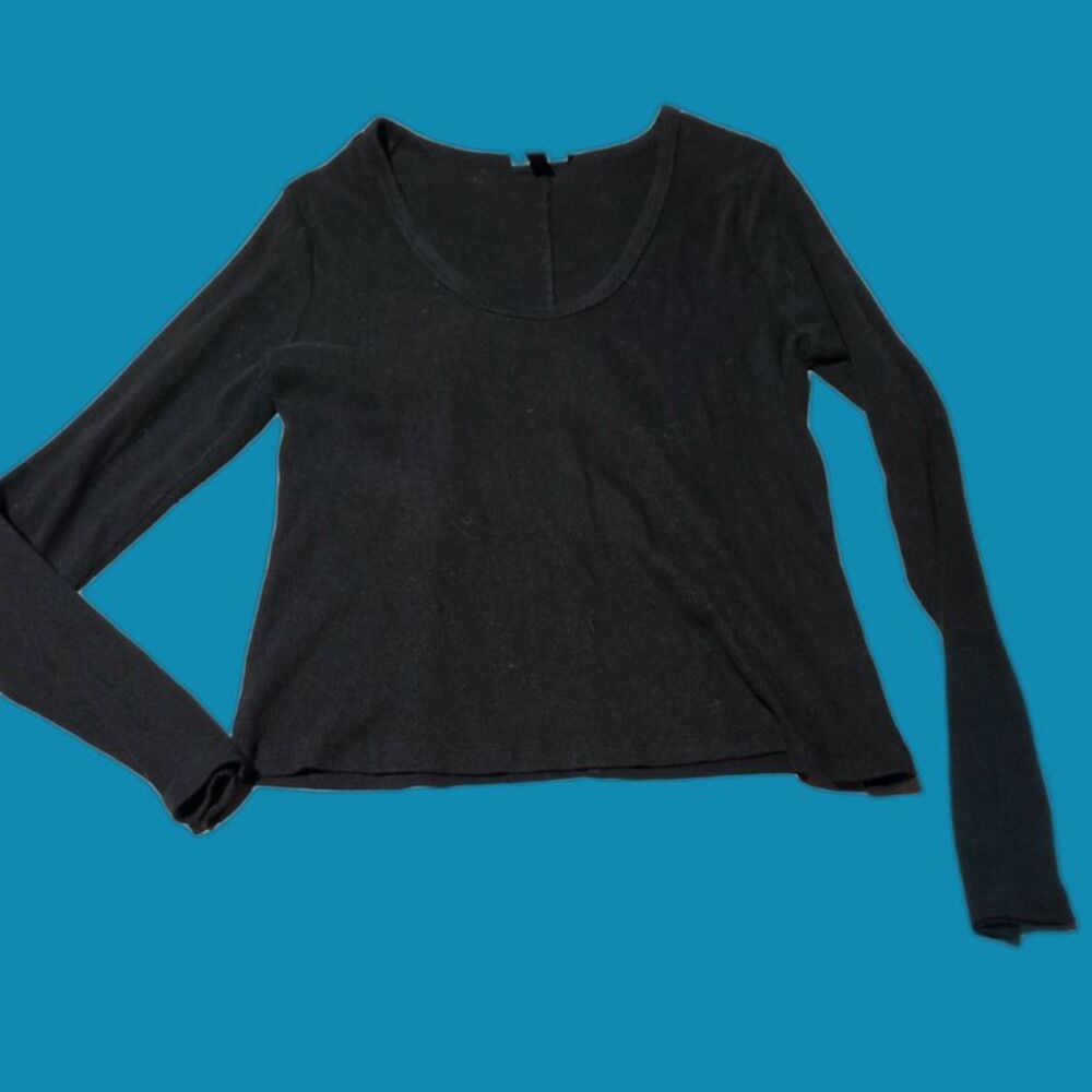 Womens Universal Thread Long Sleeve Ribbed Scoop Neck Undershirt Size Large